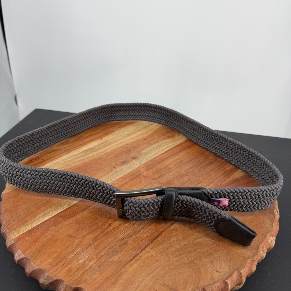 Laez Why Not? Belt in a gray Braided Men's Golf Casual Leather Accent Belt‎ L